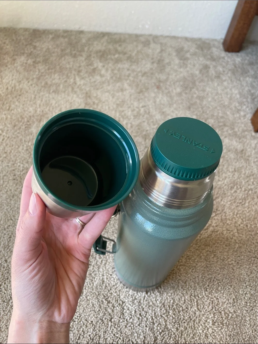 Vintage Stanley Thermos Coffee Green Outdoor Camping Canteen Insulated Army